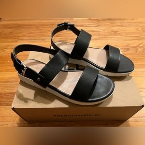 NEW Aldo Black Sandals, size 8 US